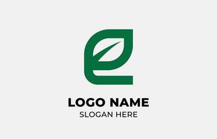 Logo Leaf symbols and Letter E. Template design Nature, tree, go green and growth concept with icon. Editable file vector