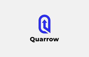 Logo Arrow and Letter Q, Template creative design fintech, technology, arrow, growth and increase symbols icon. Editable file vector