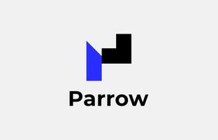 Logo Arrow and Letter P, Template creative design fintech, technology, arrow, growth and increase symbols icon. Editable file vector