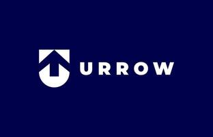 Logo Arrow and Letter U, Template creative design fintech, technology, arrow, growth and increase symbols icon. Editable file vector