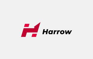 Logo Arrow and Letter H, Template creative design fintech, technology, arrow, growth and increase symbols icon. Editable file vector