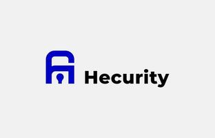 Logo Letter H and Padlock icon, Template design security, secure, guard and protection symbols. Editable file vector