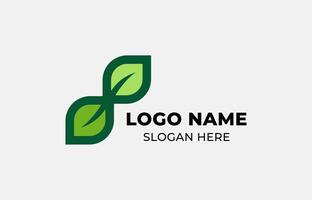 Logo Leaf symbols and Infinite icon. Template design Nature, tree, go green and growth concept with icon. Editable file vector
