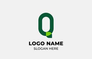 Logo Leaf symbols and Letter Q. Template design Nature, tree, go green and growth concept with icon. Editable file vector