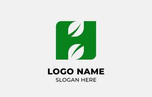 Logo Leaf symbols and Letter H. Template design Nature, tree, go green and growth concept with icon. Editable file vector
