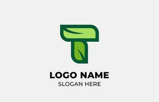 Logo Leaf symbols and Letter T. Template design Nature, tree, go green and growth concept with icon. Editable file vector