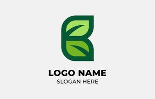 Logo Leaf symbols and Letter B. Template design Nature, tree, go green and growth concept with icon. Editable file vector