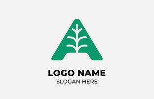 Logo Leaf symbols and Letter A. Template design Nature, tree, go green and growth concept with icon. Editable file vector