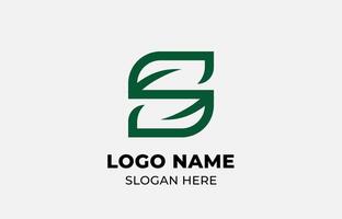 Logo Leaf symbols and Letter S. Template design Nature, tree, go green and growth concept with icon. Editable file vector