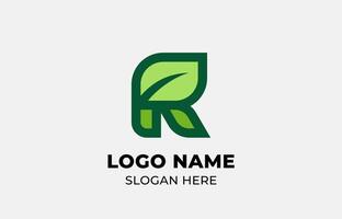 Logo Leaf symbols and Letter R. Template design Nature, tree, go green and growth concept with icon. Editable file vector