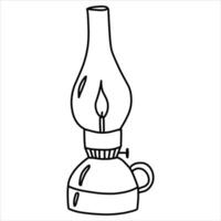 Kerosene lamp hand drawn illustration vector