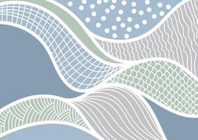 Abstract blue line wave modern curve background vector