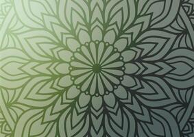 Soft green mandala flower line geometry background vector