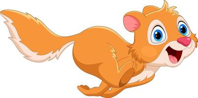 Cartoon funny squirrel holding a nut vector