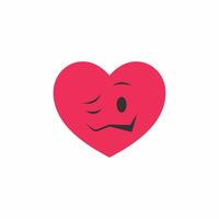 heart emoticon woozy expression vector