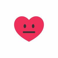 heart emoticon flat expression vector