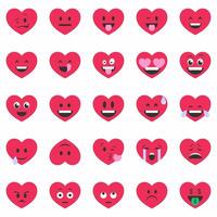 heart emoticon expression bundle vector