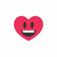 heart emoticon happy expression vector