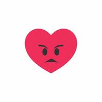 heart emoticon angry expression vector