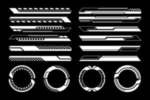 Futuristic HUD Circular and Linear Progress Bar UI Elements vector