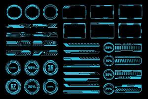 High Tech HUD Design Elements with Sci fi User Interface and Loading Bars Indicators vector