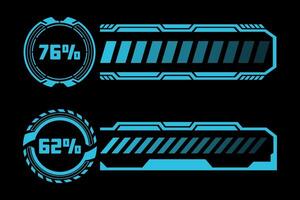 Futuristic HUD Interface Loading Bars and Sci fi Elements vector