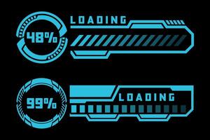 Hud Futuristic Loading Bars and Sci fi User Interface Elements vector