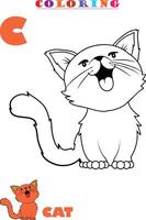 C for Cat Coloring vector