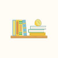 yellow lemon bookshelf vector