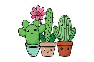 Whimsical plants adorable new vector
