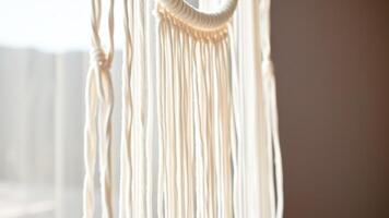 White String Macrame Close Up photo