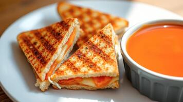 Grilled Cheese Sandwich with Tomato Soup photo
