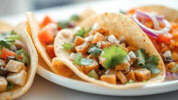 Close-up of Delicious Tacos with Toppings photo