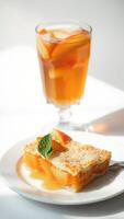 Peach Pie with Iced Tea photo