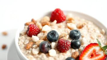 Oatmeal with Berries and Nuts photo