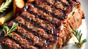 Close-Up of Grilled Steak with Glaze photo