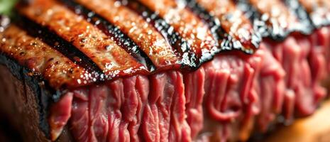 Close-up of Grilled Steak with Shiny Glaze photo