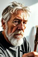 Portrait of a Senior Man with a Gray Beard photo
