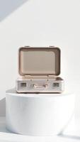 Open Suitcase on White Background photo