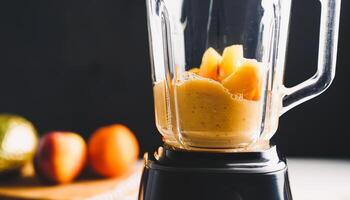 Close Up of a Blender with Smoothies photo