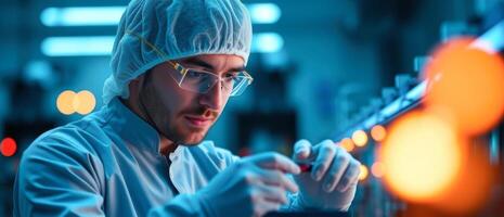 Close-up of a Scientist Working in a Laboratory photo
