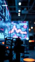Stock Market Data Displayed On Screen With Red And Blue Color Scheme photo