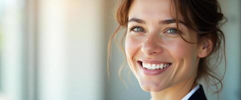 Portrait of a Smiling Young Woman photo
