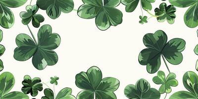 Lucky clover leaves on a white background, perfect for st. Patrick's day. This elegant illustration symbolizes hope and prosperity with a festive twist photo