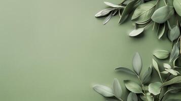 Lush green foliage forms a natural border against a verdant backdrop, ideal for a fresh and organic design photo