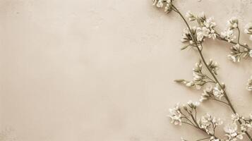 Simplistic floral arrangement against a neutral backdrop, with space for a message or design photo
