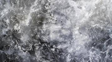 Natural ice pattern on frozen lake surface, showing climate change effects with cracks and bubbles - a unique texture from nature photo