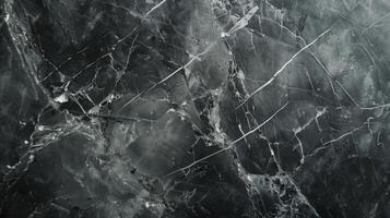 Luxurious and elegant abstract pattern formed by white veins on dark grey marble surface photo