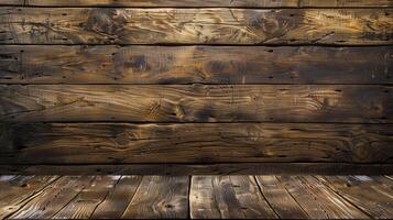Enter an empty room featuring an old, weathered wooden wall and floor, providing an ideal setting photo