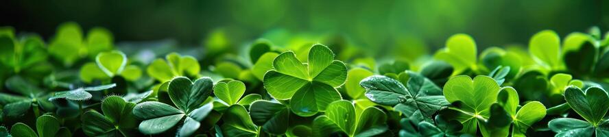 Wild green clover shamrock field creating a vibrant natural backdrop photo